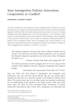 State Immigration Policies: Innovation