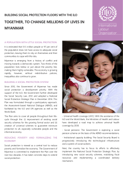 TOGETHER, TO CHANGE MILLIONS OF LIVES IN MYANMAR