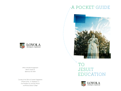 to Jesuit educAtion - Loyola University Maryland