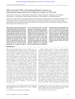 EBV-associated T/NK&ndash;cell lymphoproliferative