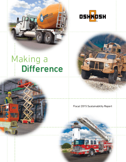 Sustainability Report Fiscal Year 2015