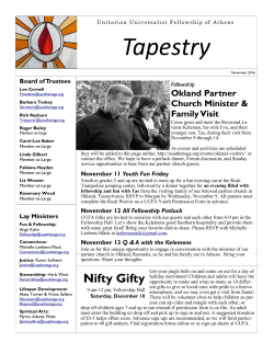 Tapestry - Unitarian Universalist Fellowship of Athens