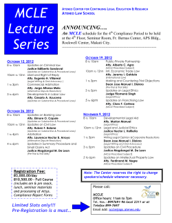 MCLE Lecture Series
