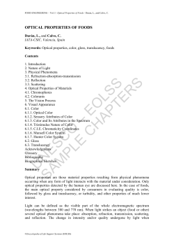 Optical Properties of Foods