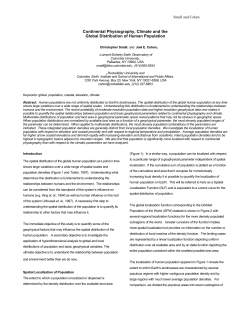 Continental Physiography, Climate and the Global Distribution of
