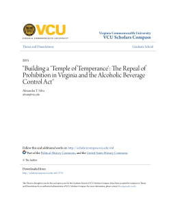 "Building a `Temple of Temperance`: The Repeal of Prohibition in