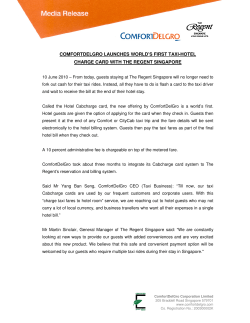 ComfortDelGro launches world`s first taxi