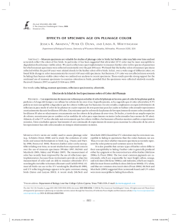 EFFECTS OF SPECIMEN AGE ON PLUMAGE COLOR