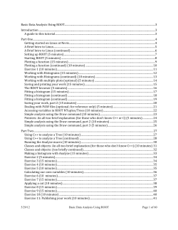 Basic Data Analysis Using ROOT .......................................................