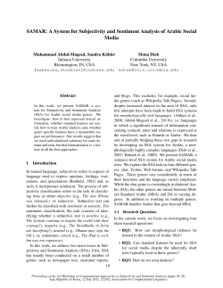 SAMAR: A System for Subjectivity and Sentiment Analysis of Arabic