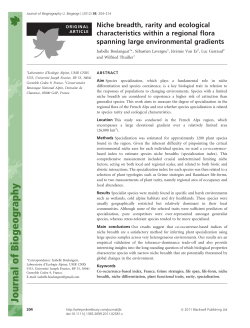 Niche breadth, rarity and ecological characteristics within a regional