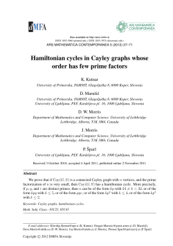 Hamiltonian cycles in Cayley graphs whose order has few prime