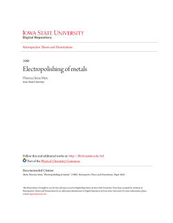 Electropolishing of metals - Iowa State University Digital Repository