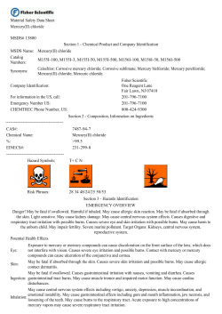 Material Safety Data Sheet Mercury(II) chloride MSDS# 13800