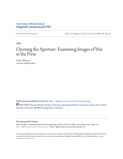 Opening the Aperture: Examining Images of War in the Press