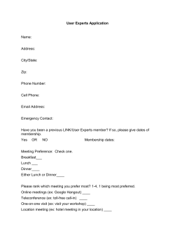 User Experts Application