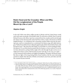 Robin Hood and the Crusades: When and Why Did the