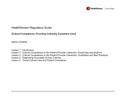 Cultural Competence Providing