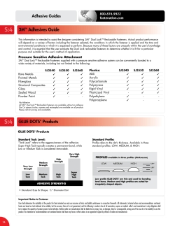 S:4 3MTM Adhesives Guide S:4 GLUE DOTS&reg; Products