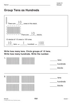 Group Tens as Hundreds 10 1 100