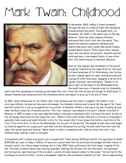 Mark Twain: Childhood
