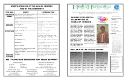 Fall 2009 - Whitewater Bromley Community Health Centre