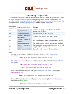 Coordinating Conjunctions