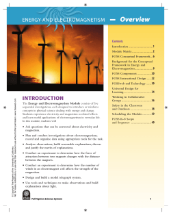 ENERGY AND ELECTROMAGNETISM Overview