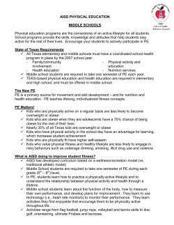 AISD PHYSICAL EDUCATION MIDDLE SCHOOLS Physical