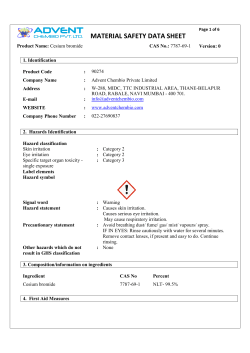 MATERIAL SAFETY DATA SHEET