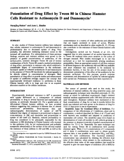 Potentiation of Drug Effect by Tween 80 in