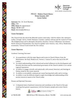 Course Outline - Newman Theological College