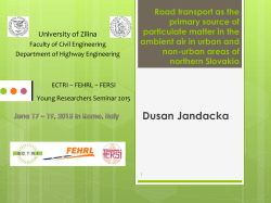 Road transport as the primary source of particulate matter in