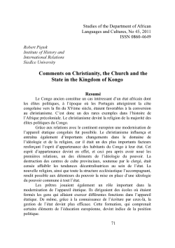Comments on Christianity, the Church and the State in the Kingdom