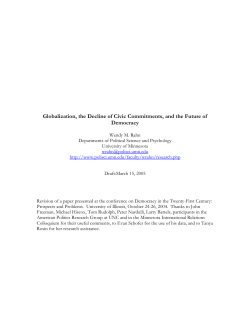 Globalization, the Decline of Civic Commitments, and the Future of
