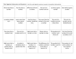 three more than a number four less than a number difference of 8