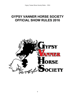 GVHS Show Rules - Gypsy Vanner Horse Society