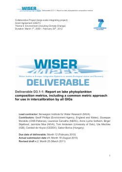(Deliverable 3.1-1), draft