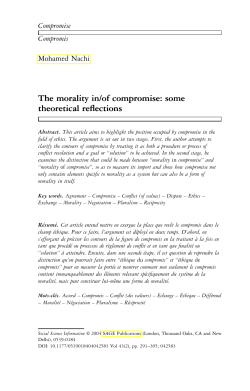 The morality in/of compromise - ORBi