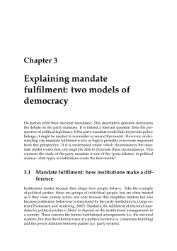 Explaining mandate fulfilment: two models of democracy