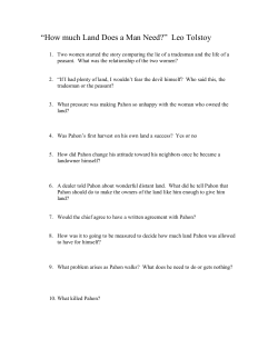 “How much Land Does a Man Need?” Leo Tolstoy