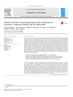 Students` attitudes toward playing games and using games in