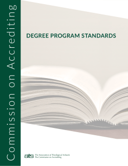Degree Program Standards - The Association of Theological Schools