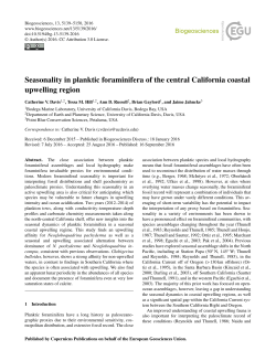 Seasonality in planktic foraminifera of the central