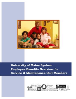 University of Maine System Employee Benefits Overview for Service