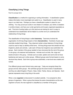Classifying Living Things