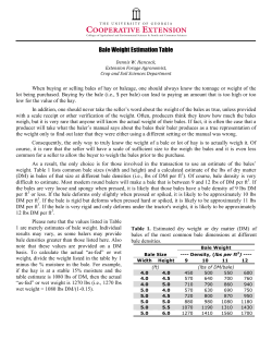 Bale Weight Estimation Table - Georgia Forages