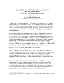 Theology: The Clue to Religious Education