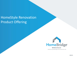 HomeStyle Renovation Product Offering