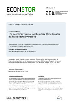 Conditions for big data secondary markets